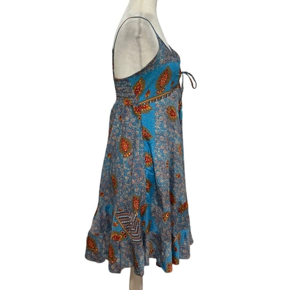 Karma Highway Blue Boho Midi Slip Dress One Size Boho Resort Wear - Picture 3 of 7